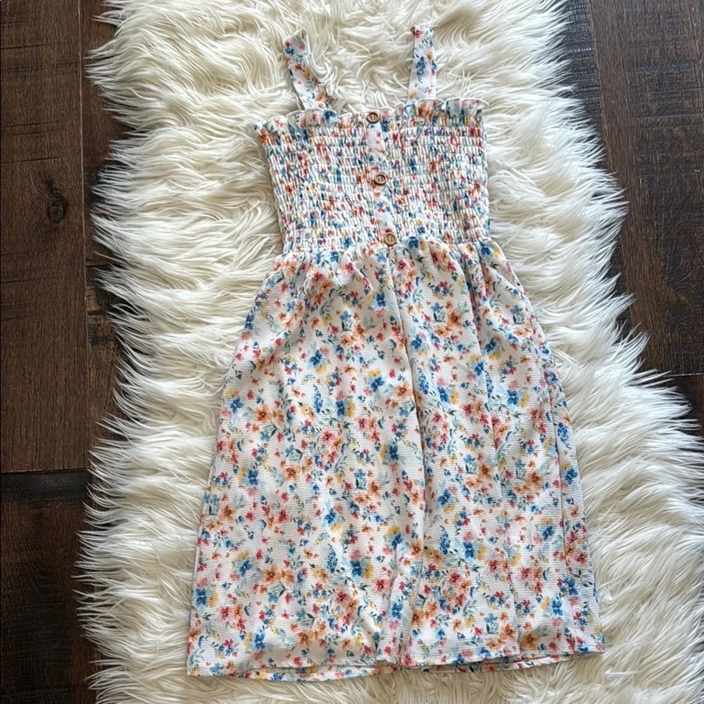 Speechless Floral Kids Dress with Smocked Bodice
